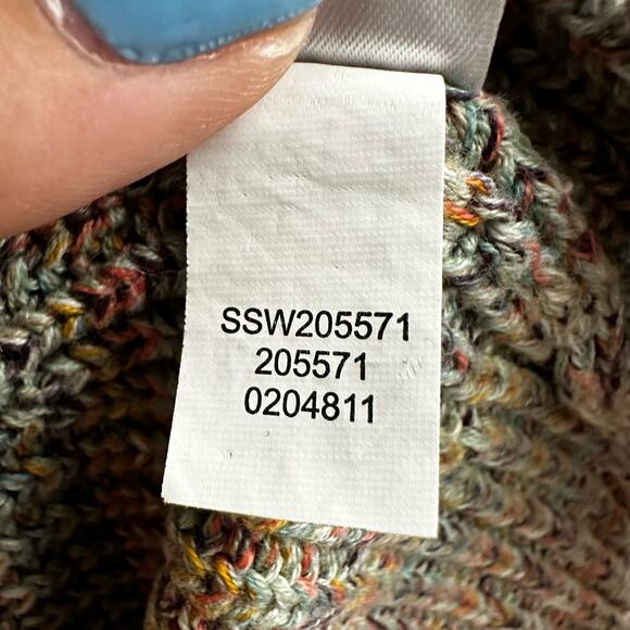 J Jill Marled Knit V Neck Sweater Rainbow Multicolor Women's Large Pullover - Picture 9 of 9